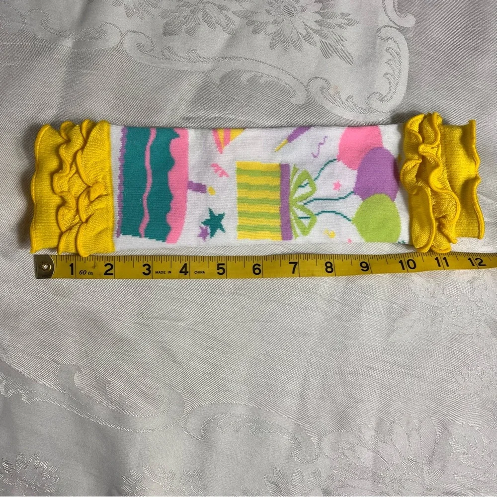 Baby Birthday Girl Leg Warmers Jambieres One Size Cake Ruffled